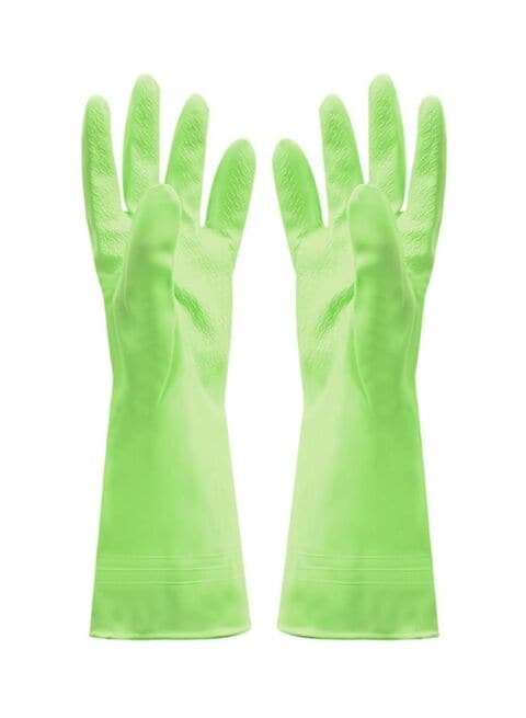 Buy Generic Kitchen Cleaning Rubber Hand Gloves Green M in Saudi Arabia