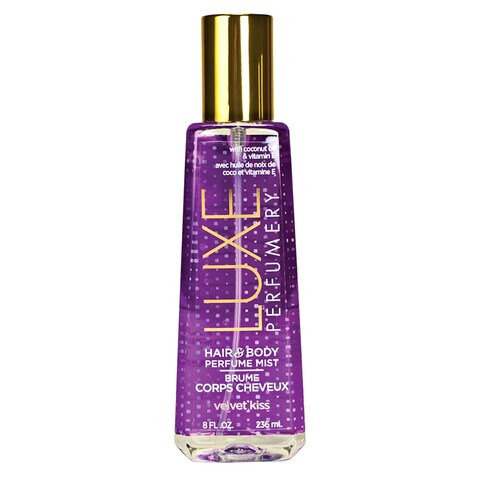 Luxe Perfumery Velvet Kiss Hair And Body Perfume Mist Purple 236ml