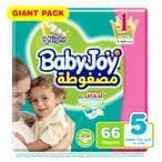 Buy Babyjoy Compressed Diamond Pad Diaper Size 5 Junior 14-23kg Giant Pack 66 Diapers in UAE