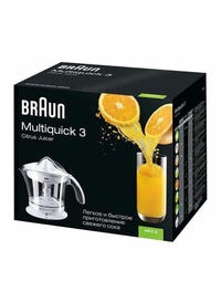 Braun Multiquick 3 Citrus Juicer 1 l 200 W MPZ9WH White/Clear
