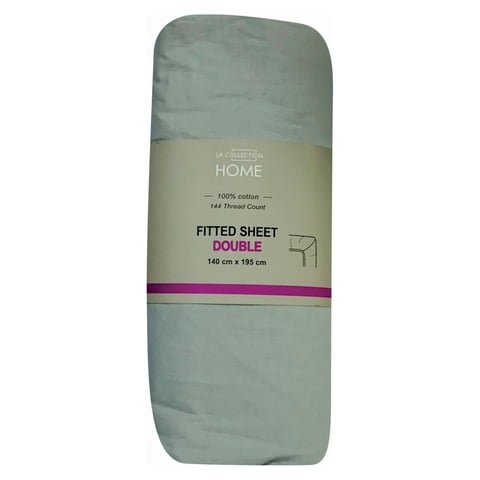 LA Collection Fitted Sheet Double Light Grey 140x195cm