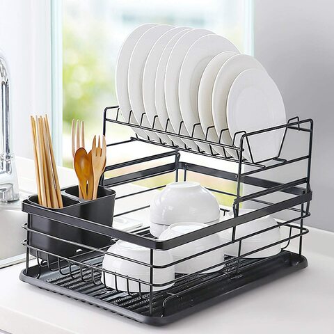 1pc Double-layer Kitchen Bowl And Dish Storage Rack, Household Large  Capacity