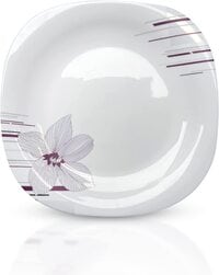 Royalford Opalware Dessert Plate RF11240 8.5&quot; White Plate With Elegant Floral Print Non-Toxic And Hygenic Food-Grade Material Dishwasher And Freezer Safe Serveware Dinnerware One Piece
