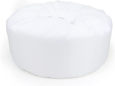 Luxe Decora Cudens Fabric Bean Bag (Compact, Ashen White)