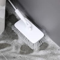 Aiwanto Floor Cleaning Brush Rotatable Bathroom Cleaning Brush Toilet Brush Long Handled Floor Scrub Brush Corner Bathtub Tile Cleaning Brush