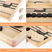 Generic Large Sling Puck Game, Foosball Winner Board Game, Wooden Hockey Table Game, Fast Paced Slingshot Game Board, Rapid Sling Table Battle Speed String Puck Game For Kids Adults &amp; Family Party