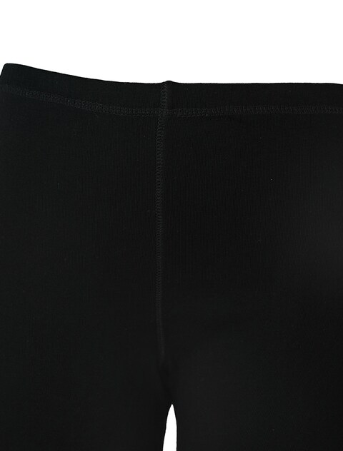 Full Length inner Leggings Cotton 100% with Elasticized Waistband Women Black M