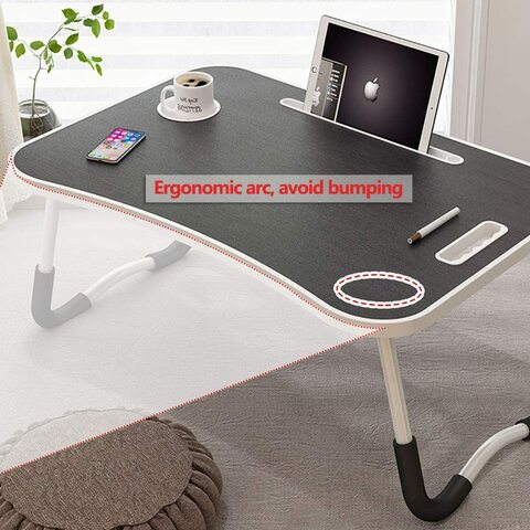 Lap Desk Stand, Foldable Laptop Bed Desk with Legs, Portable Laptop Bed  Tray with iPad Slots, Small Lazy Laptop Table for Adults/Students/Kids,  Eating Working Gaming Desk for Couch/Sofa/Floor, HJ1840 