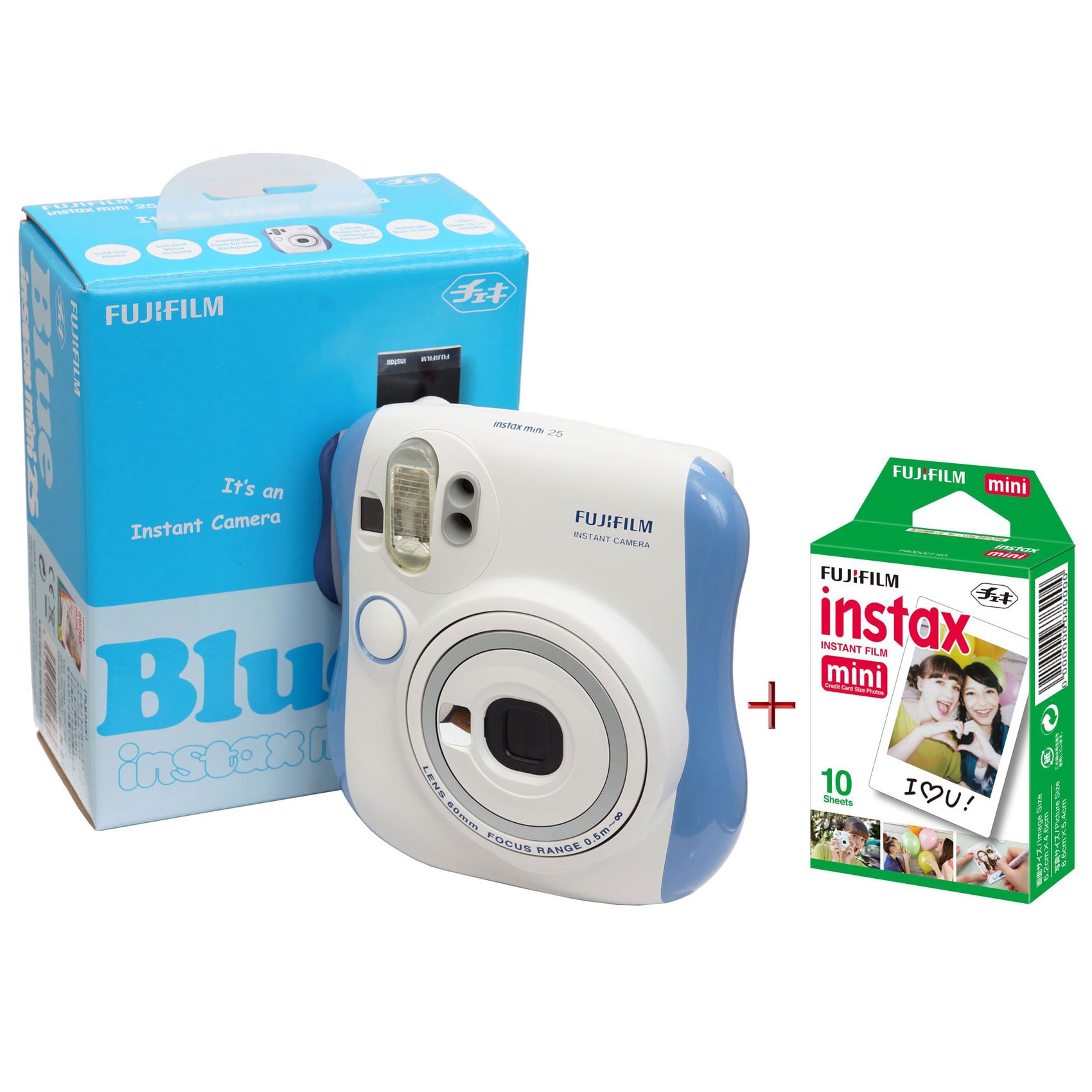 Buy Fujifilm Camera Instax Mini 25 Blue + Instax Film Sheets Online