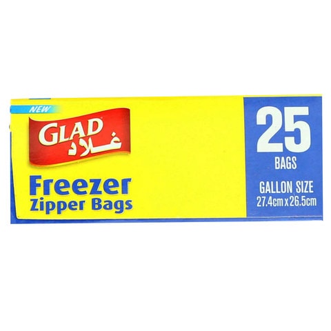 Glad Zipper Freezer Bags Clear 25 count