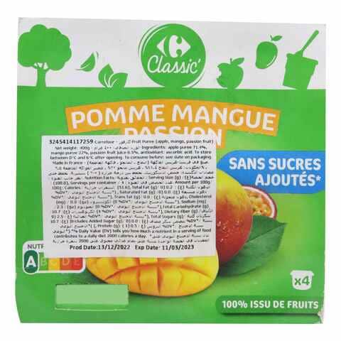 Carrefour Classic Apple Mango Pineapple Fruit Dessert 100g Pack of 4