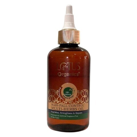 Lotus Organics Rosemary Hair-Fall Control Multi-Herbs Hair Oil Brown 200ml
