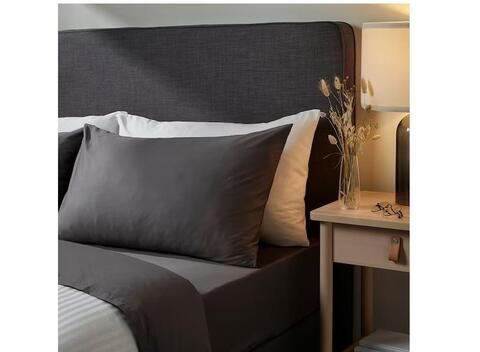 Pillowcase, dark grey50x80 cm