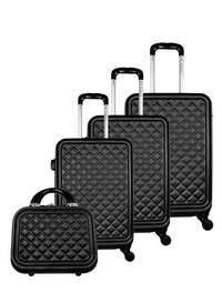 PK 3-Piece Luggage Trolley Set With Briefcase, Black