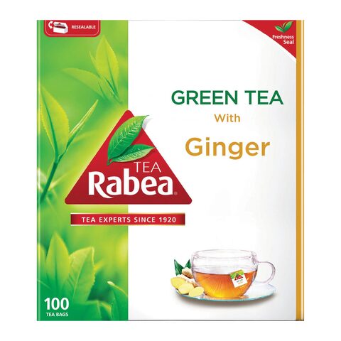 Buy Rabea Green Tea With Ginger 1.6g 10 in Saudi Arabia