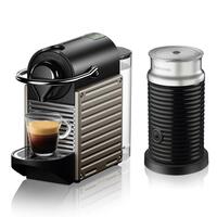 Nespresso Pixie C61 Titan Coffee Machine + Aeroccino Milk Frother Package (700ml, 1260 W)