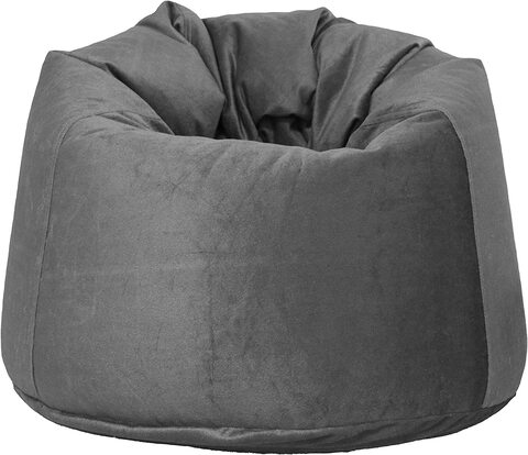 Luxe Decora Soft Suede Velvet Bean Bag Cover Only (Large, Light Grey)