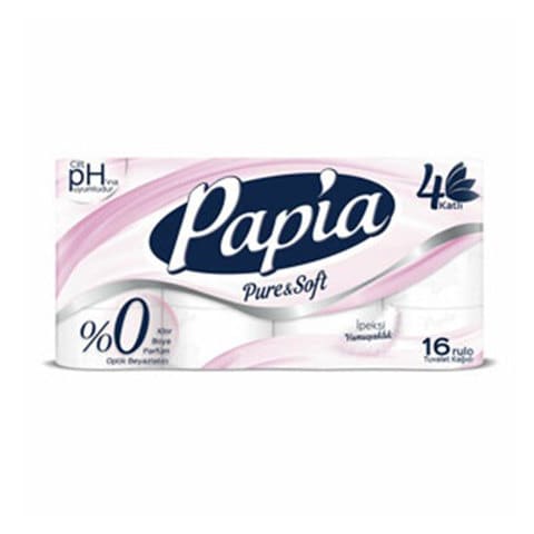 Papia Pure &amp; Soft Toilet Paper 16 Roll 4Ply