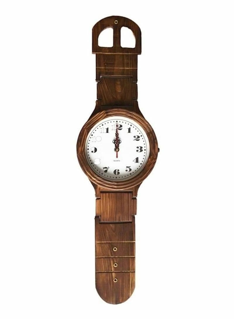 Buy Generic Wooden Brownish Wrist Watch Style Analog Wall Clock Multicolour Online Shop Home Garden On Carrefour Uae