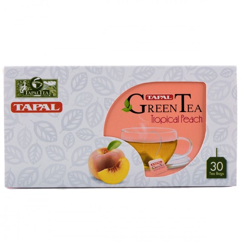 Tapal Green Tea Tropical Peach Tea Bags 45 gr (Pack of 30)