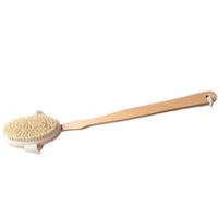 Multipurpose Bath Body Brush For Back Scrubber With Antislip Long Bamboo Handle.