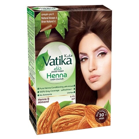 Vatika Naturals Henna Hair Color  Natural Brown 6 x 10 gm