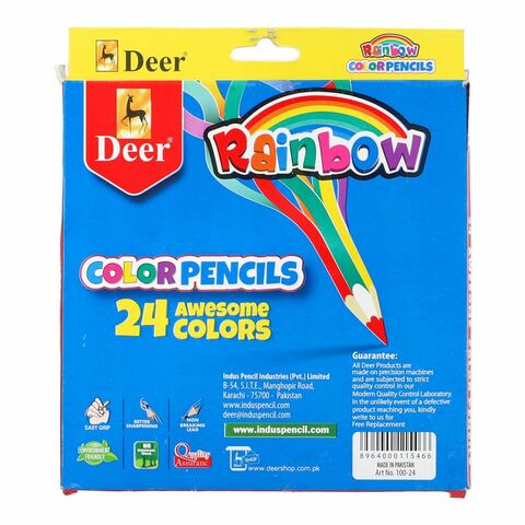 Buy Deer Rainbow 24 Awesome Colour Pencil Online | Carrefour Pakistan