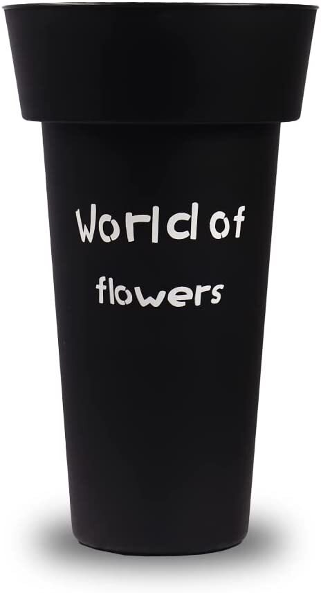 Pack of 4 Pcs Plastic Flower Pot Black