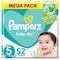 Pampers Baby-Dry Taped Diapers With Aloe Vera Lotion  Size 5 (11-16kg) 52 Diapers