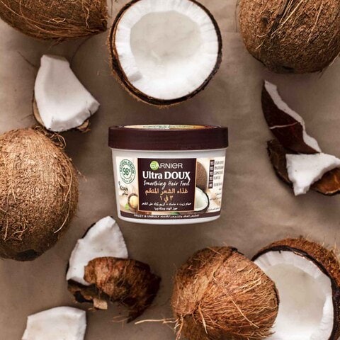 Garnier Ultra Doux Smoothing Coconut 3-In-1 Hair Food White 390ml