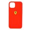 Ferrari Liquid Silicone Case Metal Logo For Iphone 13 Pro Max Red