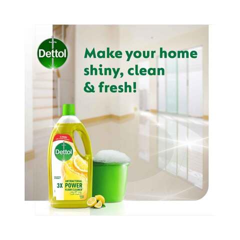 Dettol Antibacterial 3X Power Floor Cleaner, Lemon Fragrance, 1.8L