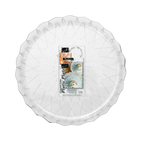 Fun Festive Crystal-Like Disposable Plate 30cm White 5 PCS