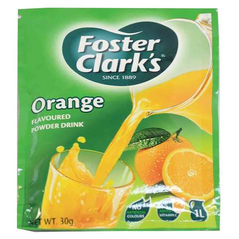 فوستر كلارك مسحوق شراب سريع الذوبان بنكهة البرتقال 30 غرام