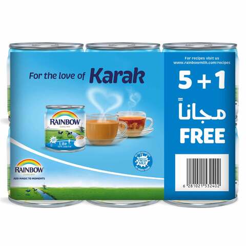 اشتري أبو قوس حليب مبخر لايت 170 جرام × 5 + 1 مجانا في السعودية