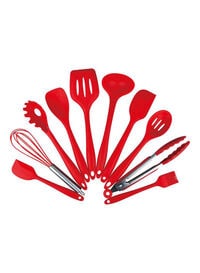 10 pieces Silicone Kitchenware Kitchen Utensils Set Non-stick red
