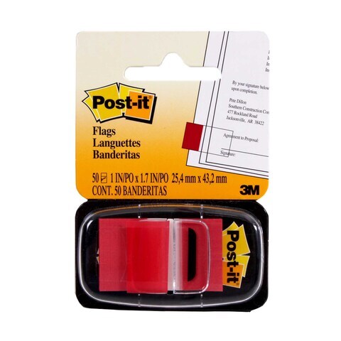 Post-It Flags Red 1X1.7 50 Sheets