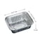 Falcon Rectangle Aluminium Container With Lid Silver 2.41L 10 PCS