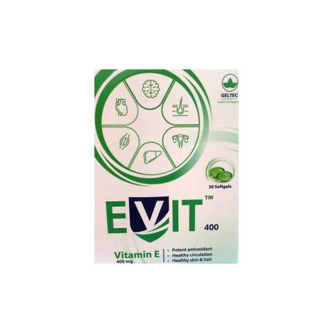 Evit Vitamins E 400mg 30 capsules