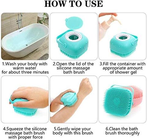 Silicon Bath Body Brush, Exfoliating Body Scurb Brush with Soap Dispenser