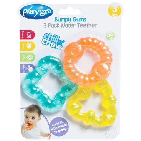 Playgro Bumpy Gums Water Teethers PG0186335 3 Months And Up 3 Count