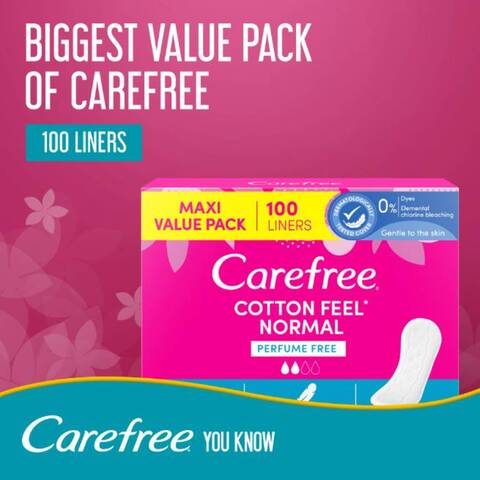 Carefree Cotton Feel Normal Perfume 100 Liners
