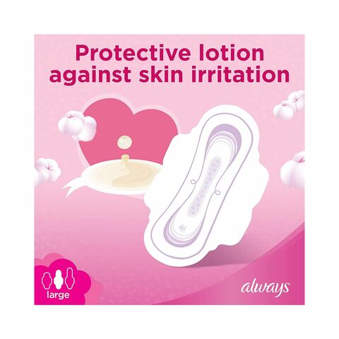 Always Cotton Soft Ultra Thin Large Sanitary Pads With Wings White 16 Pads