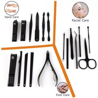 18 Pieces Professional Manicure Stainless Steel Pedicure Care Tool Set for Men Women Nail Clippers Manicure Set Pedicure Kit