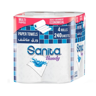 Sanita Handy Highly Absorbent Economical Medium Paper Towel Pack of 4