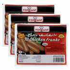 Buy Al Kabeer Skinless Chicken Franks 375g Pack of 3 in UAE