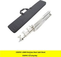 Coopic L-280m Stainless Steel Light Stand 280 Centimeters Heavy Duty With 1/4-Inch To 3/8-Inch Universal Adapter With Caring Bag For Studio Softbox, Monolight And Other Photographic Equipment