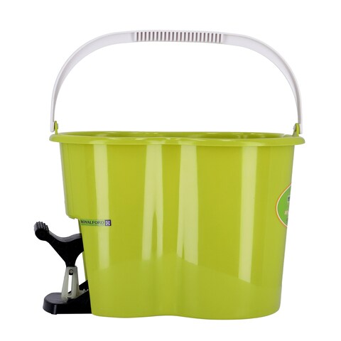Royalford Rf4238 360 Mop And Bucket Set - Modern Spin 3600 Spinning Mop Bucket, Adjustable Handle, Press Pedal &amp; Dispenser Separates Clean And Dirty Water, Ideal For Marble, Tile, Wooden Floors &amp; More