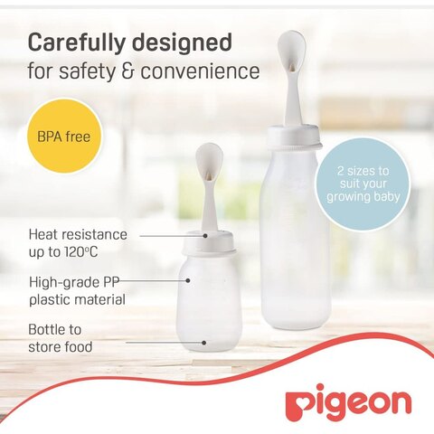 Pigeon Weaning Bottle With Spoon D329 White 240ml