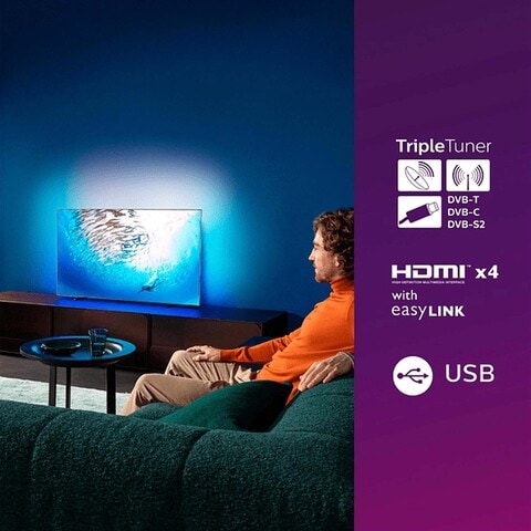 Philips Ambilight 65-Inch 4K UHD Smart TV 65OLED805 Grey